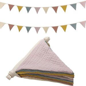 15.5 ft Pennant Banner Flags, 2 Pcs Nursery Garland Triangle Bunting Flag Baby